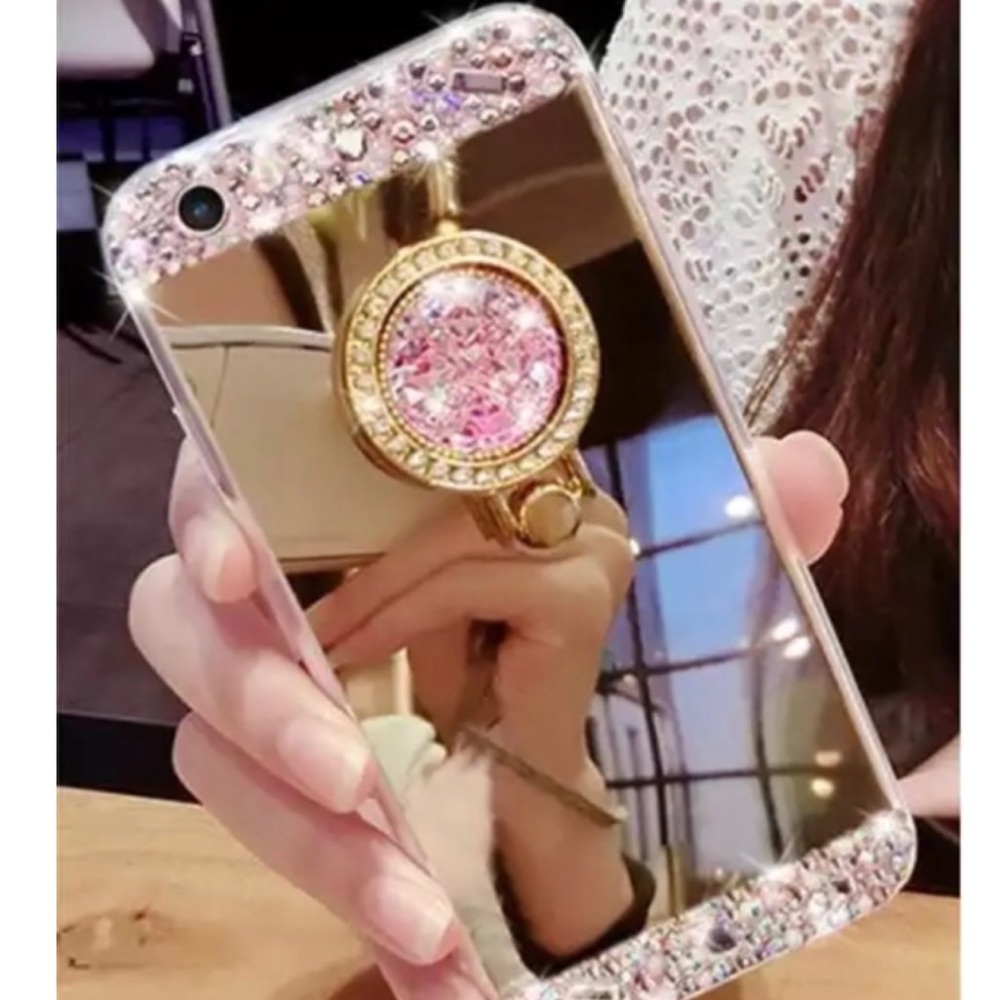 2/$10 💕 iPhone X Case Gold Mirror Rhinestone